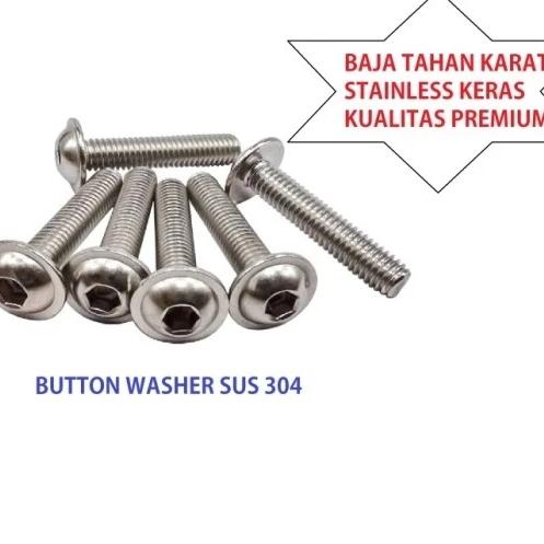 (1pcs) SS304 Baut Button Washer M3x4