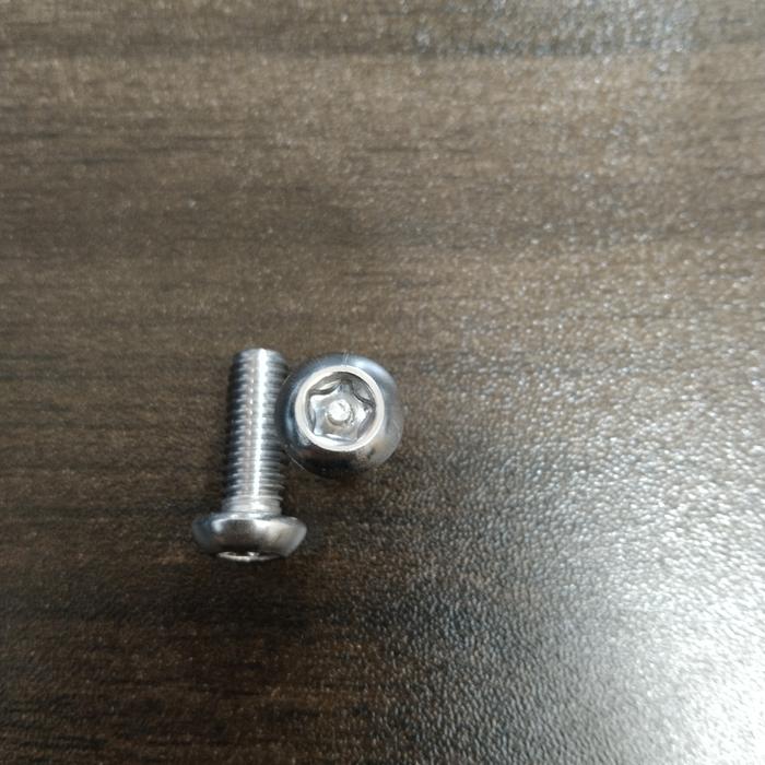 (1pcs) SS304 Baut Button Torq 5 Bintang M3 x 16
