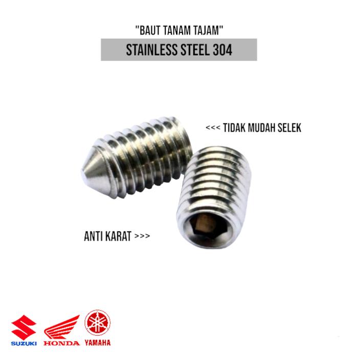 (1pcs) SS304 Baut Tanam Tajam M3x8