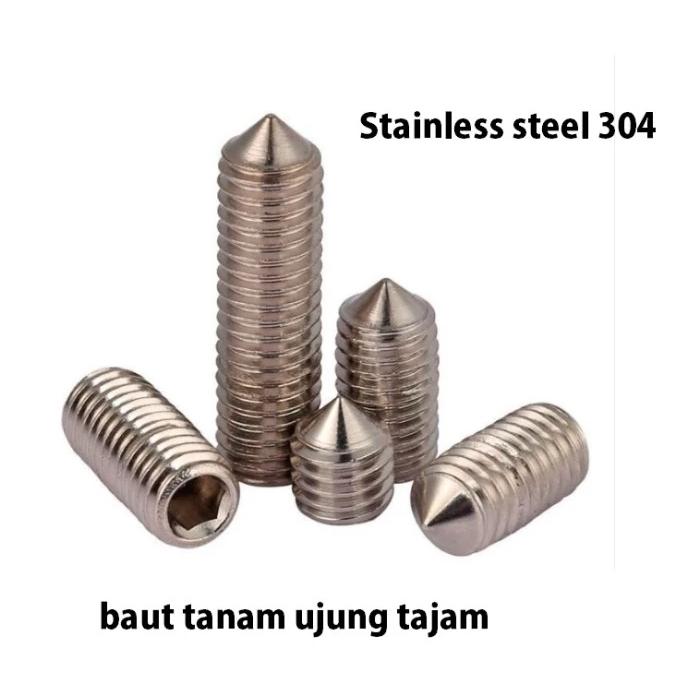 (1pcs) SS304 Baut Tanam Tajam M8x6