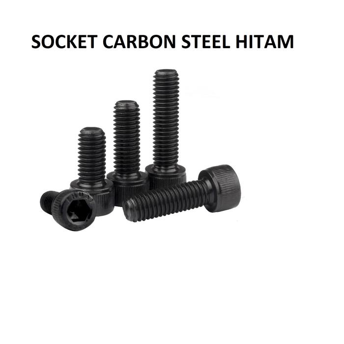 (1pcs) Baut Socket Carbon Steel Hitam M3x16