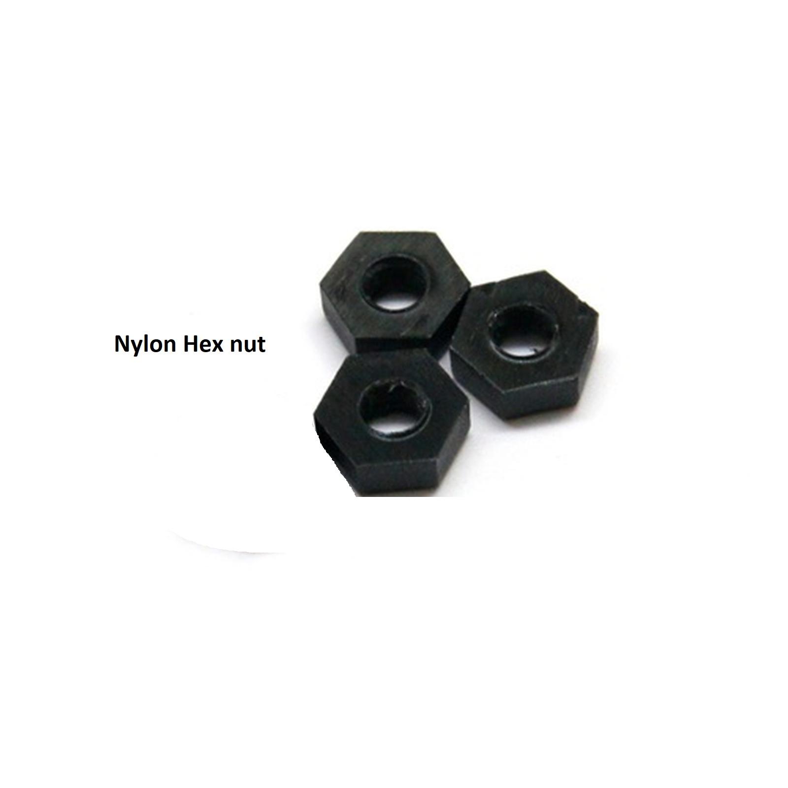 (1pcs) Black/Hitam Hexa Nut M3